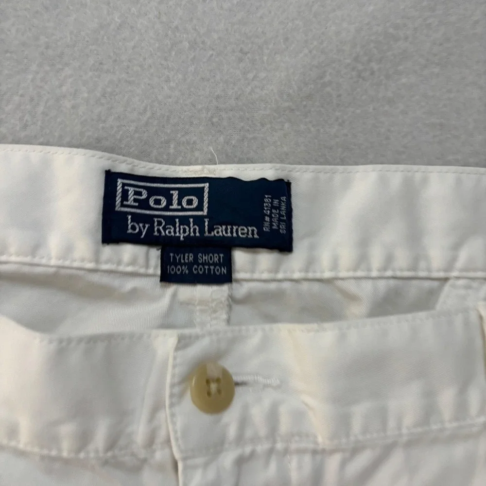 Polo Ralph Lauren Tyler Short Mens 42 White Pleated Cotton Chino Shorts